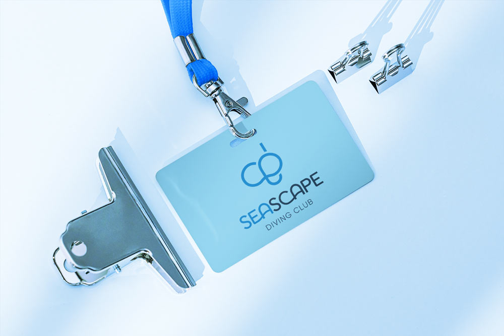 Mockup pour la carte de membre d'un club de plongé qui m'a engagé pour refaire leur identité visuelle