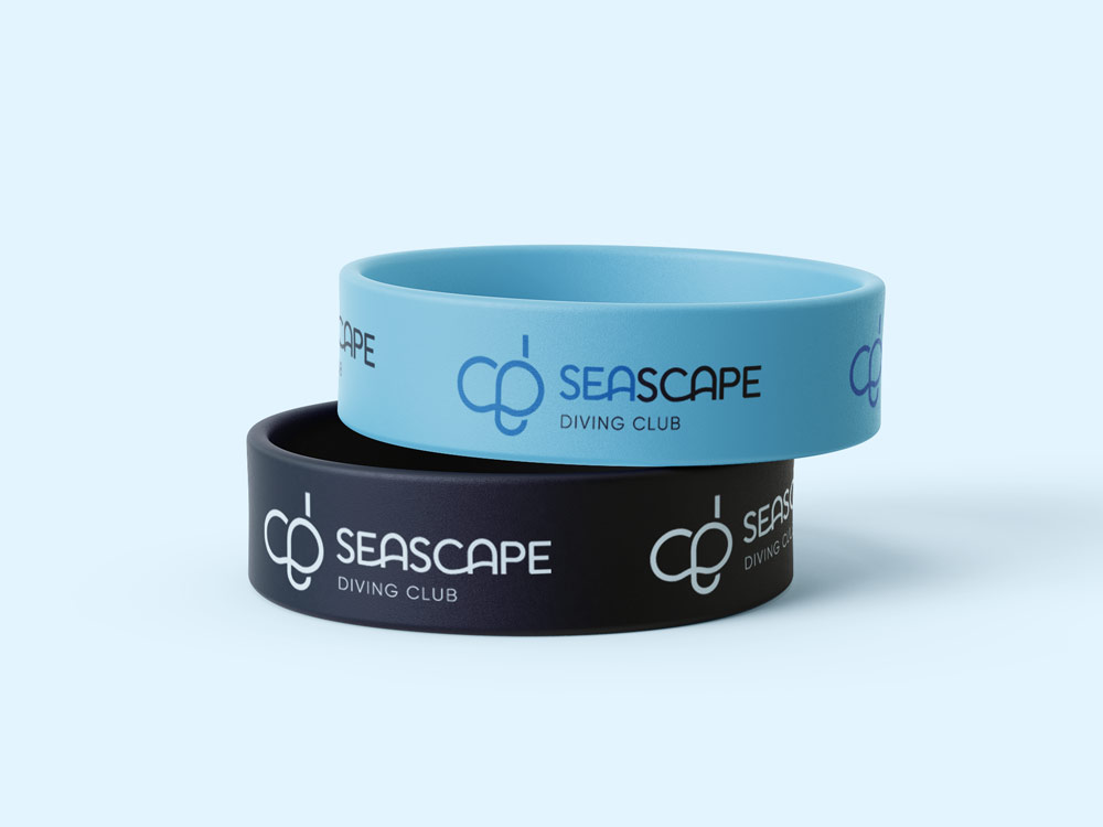 Bracelet avec le logo du club de plongée pour la communication du club
